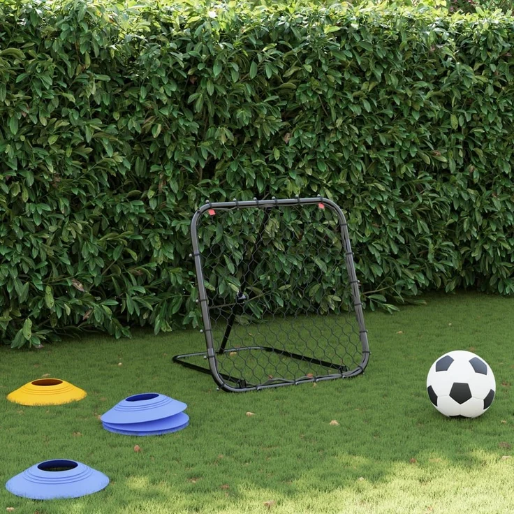 vidaXL Fußball-Rebounder Verstellbar Schwarz 84x73x60-80 cm Stahl 4007968 – Bild 2