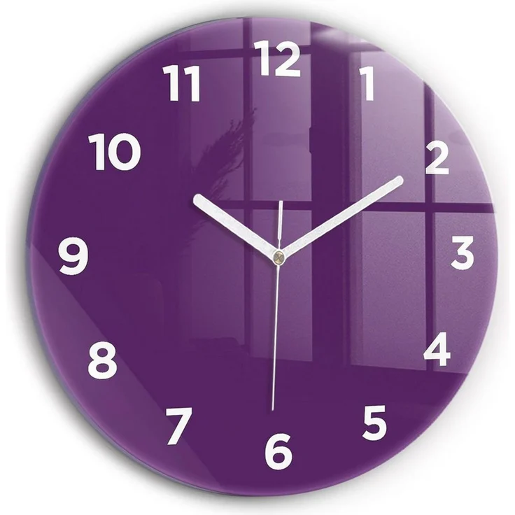 Tulup Wanduhr Wanduhr Glasrunde Uhr Moderne Glaswanduhr 30cm Uhr aus Gehärtetem Glas – Bild 1