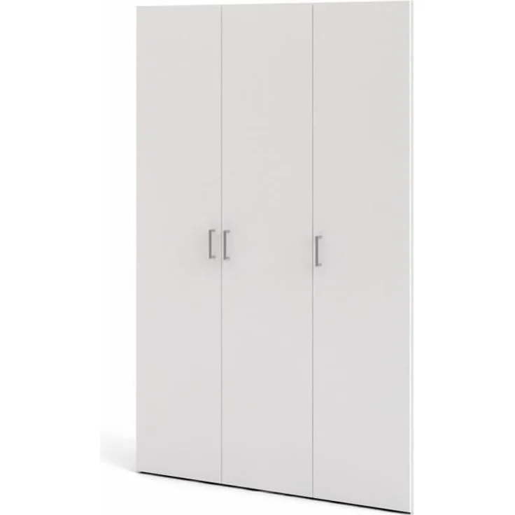 Tvilum Kleiderschrank mit drei Flügeltüren mit vier Innenböden und Kleiderstange, Farbe Weiß, Maße 115 x 175 x 49 cm – Bild 1