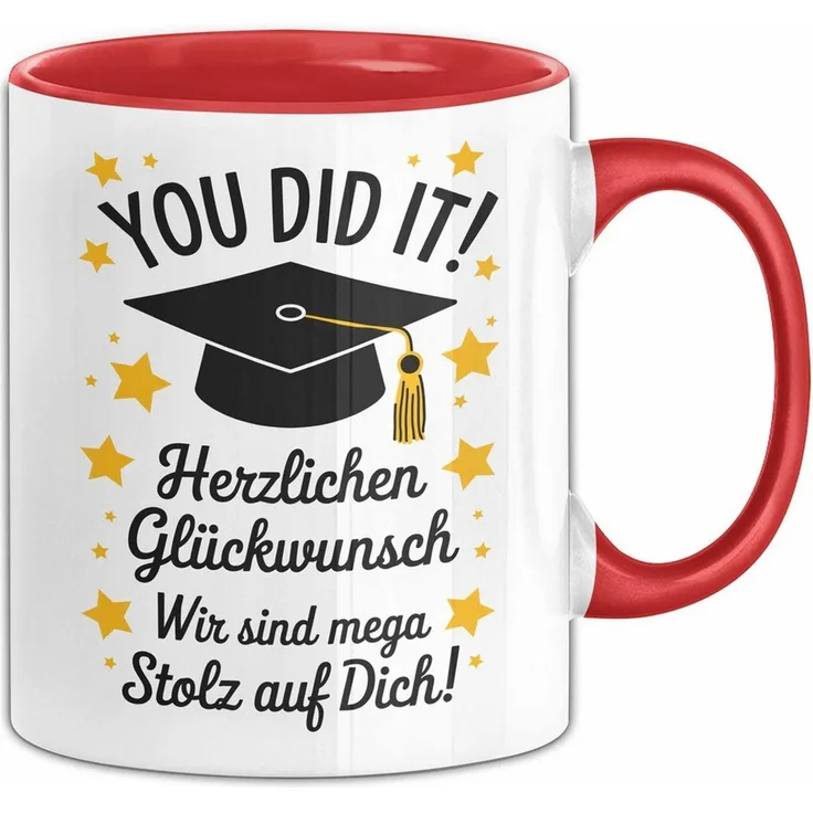 Trendation Tasse Schüler Abschluss Tasse Geschenk Lustige Geschenkidee Spruch Herzliche, Keramik
