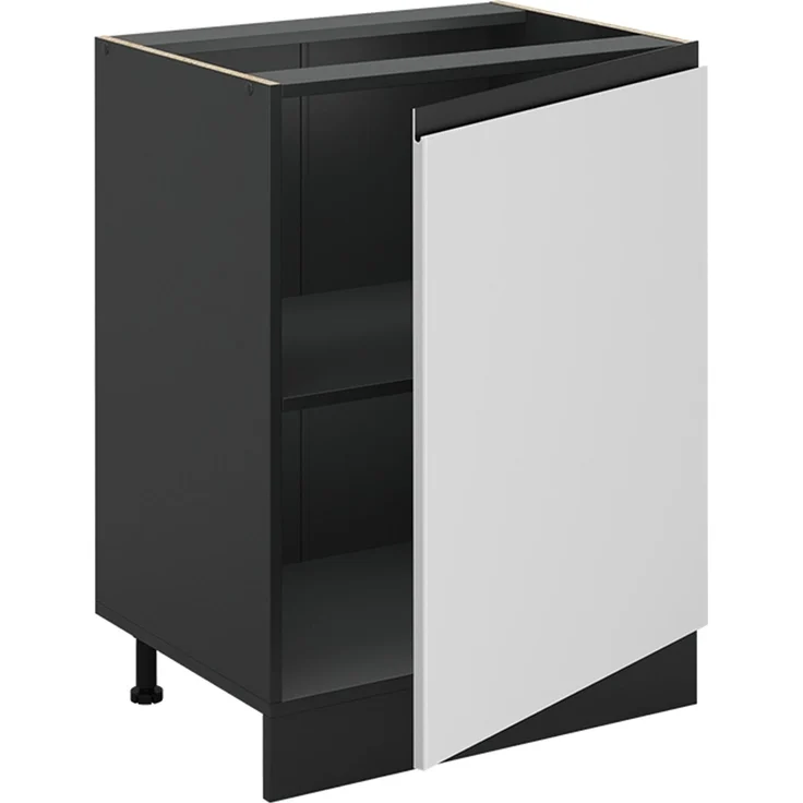 Küchenunterschrank R-Line Weiß/Anthrazit 60 cm mit 1 Tür Arbeitsplatte Anthrazit Vicco – Bild 3