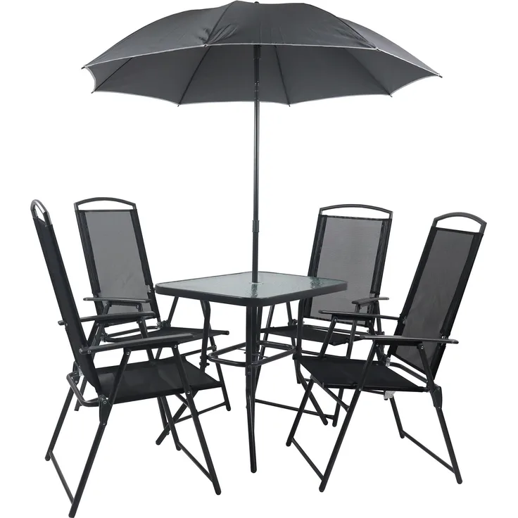 VCM Gartenmöbel-Set Sontan 918145 Anthrazit H. 105 x B. 80 x T. 56 cm