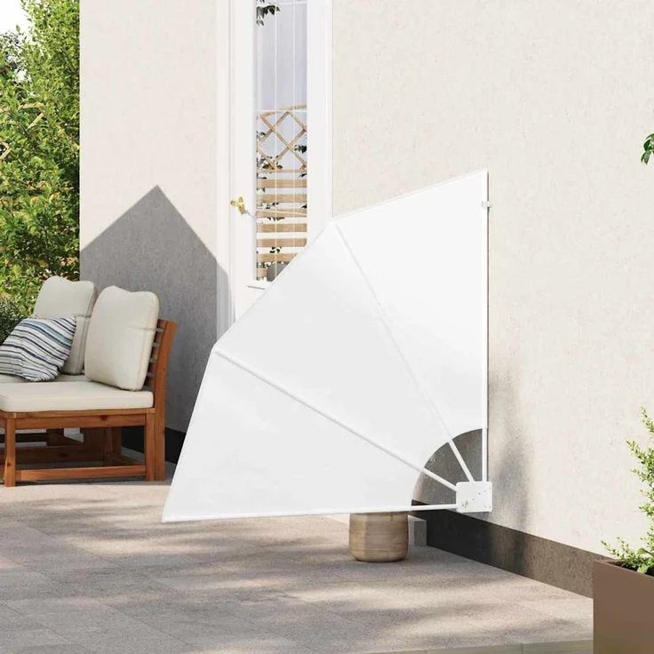 vidaXL Balkon Sichtschutz 115 x 115 cm Polyester Weiß 42000912 – Bild 3
