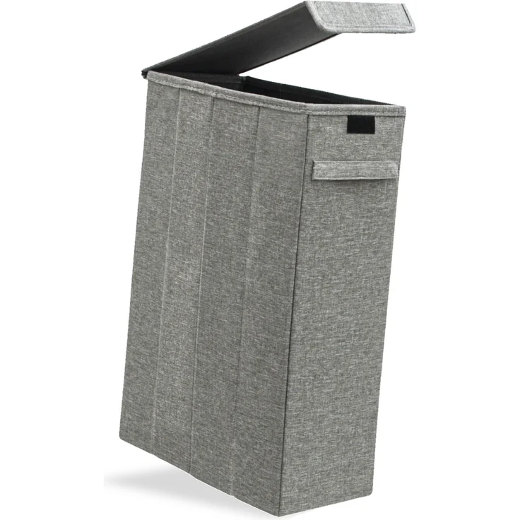 DuneDesign 50L Wäschekorb mit Deckel 20 x 40 x 60 cm Wäschesammler Schmal Grau ohne Druck, 20 x 60 x 40 cm – Bild 1