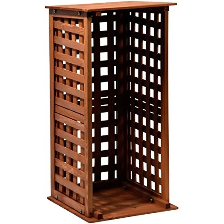 dobar® 29097FSC Kaminholzregal Kompakt | Brennholzregal Massivholz | Kleiner Kaminholzunterstand 0,08 m³ | Feuerholzregal für den Innenbereich | 39 x 39 x 85 cm | Braun – Bild 4