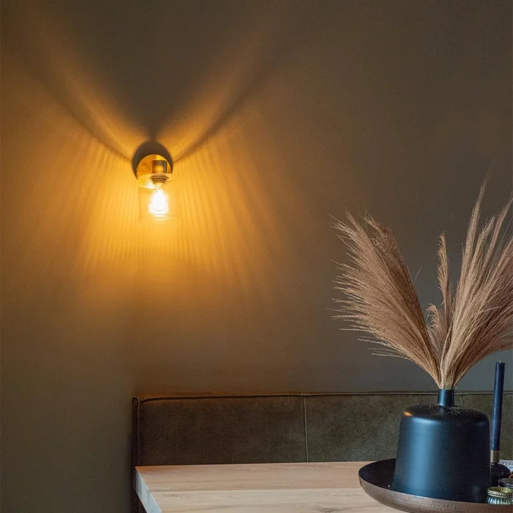 Qazqa LED Aufbaustrahler Laura, ohne Leuchtmittel, E27, Gold, Art Deco, Glas, 1-flammig – Bild 2