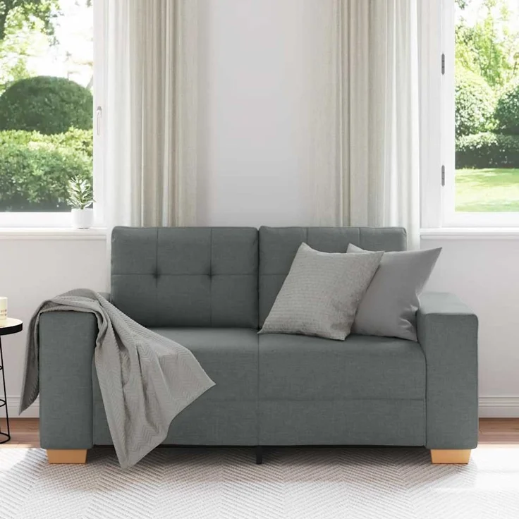 vidaXL Zweisitzer-Sofa Dunkelgrau 160x77x82 cm Stoff 4105069 – Bild 3