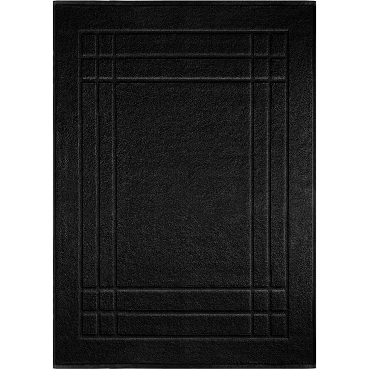 Lashuma Badematte Pure, Höhe 5 mm, schnell trocknend, Baumwolle, rechteckig, flauschiger Bad Teppich in schwarz 50x70 cm – Bild 1