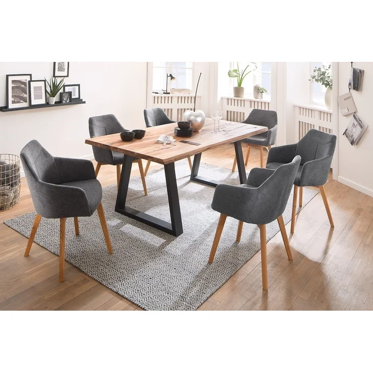 Polsterstuhl >JACKSON< Drehfunktion 180°, in anthrazit, Capulet - 57x84x57cm (BxHxT) – Bild 2