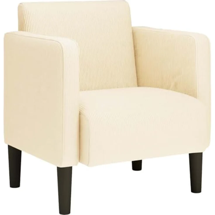 vidaXL Sessel mit Armlehnen Creme 54 cm Cordstoff 4100517 – Bild 2