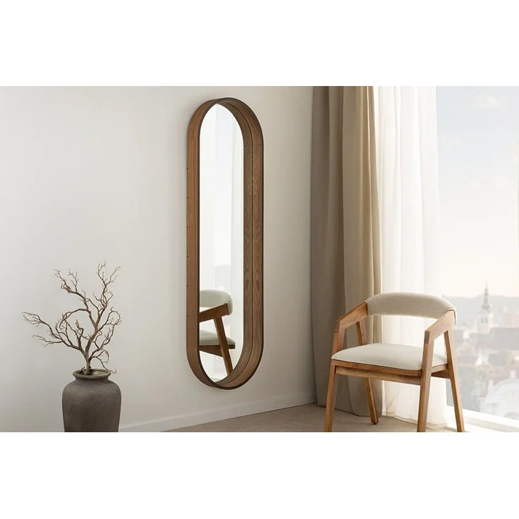 riess-ambiente Wandspiegel PORTRAIT 165cm braun – Walnussholz-Design, oval, Ganzkörper (Einzelartikel, 1-St), großzügige Spiegelfläche als Statement – ideal für Ankleide oder Flur – Bild 5