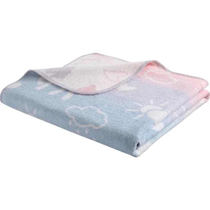 Babydecke Babydecke Sweet Unicorn, Biederlack, Babydecke Sweet Unicorn mit Einhörnern und Regenbögen