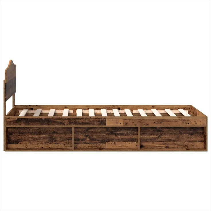 vidaXL Bettrahmen Altholz 90 x 200 cm Massives Kiefernholz 3412950 – Bild 7