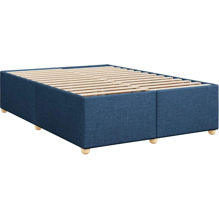 vidaXL Boxspringbett mit Matratze mit Kopfteil Blau 160 x 200 cm Stoff 3453920 – Bild 5