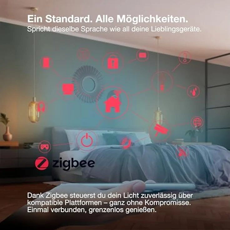Osram SMART LED Lampe A60 Kolbenform E27, 9W ZigBee 3.0, RGBW 16 Mio. Farben, dimmbar, App Steuerung, Alexa – Bild 6