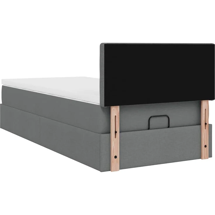 vidaXL Ottoman-Bett mit Matratze Dunkelgrau 90x200 cm Stoff 3311595 – Bild 8