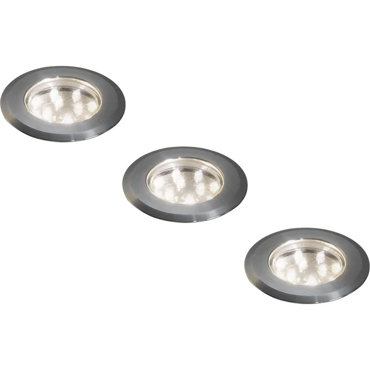 KONSTSMIDE No. 7469-000 Outdoor Mini LED Bodenspots 3tlg. Erweiterungsset Edelstahl
