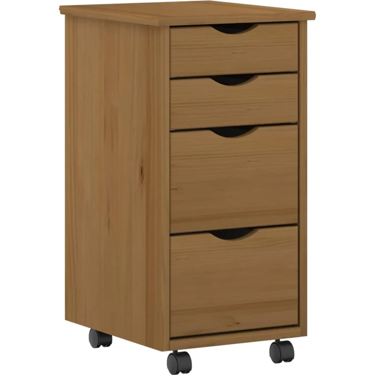 vidaXL Desk und Rolling Cabinet Set MOSS 2 pcs Honigbraun 3438790 – Bild 5