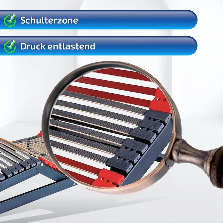 Lattenrost mit Motor Terra Med Ultra Flachmotor Lattenrost (Bettkastengeeignet), Matratzen Perfekt, Kopfteil und Fußteil elektrisch, kein Raumbedarf unterhalb des Rahmens, mit Härteverstellung, 90x200 cm – Bild 8