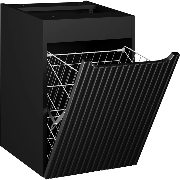 Unterschrank mit Wäschekorb, 40 cm, schwarz, NEWPORT-56-BLACK – Bild 1