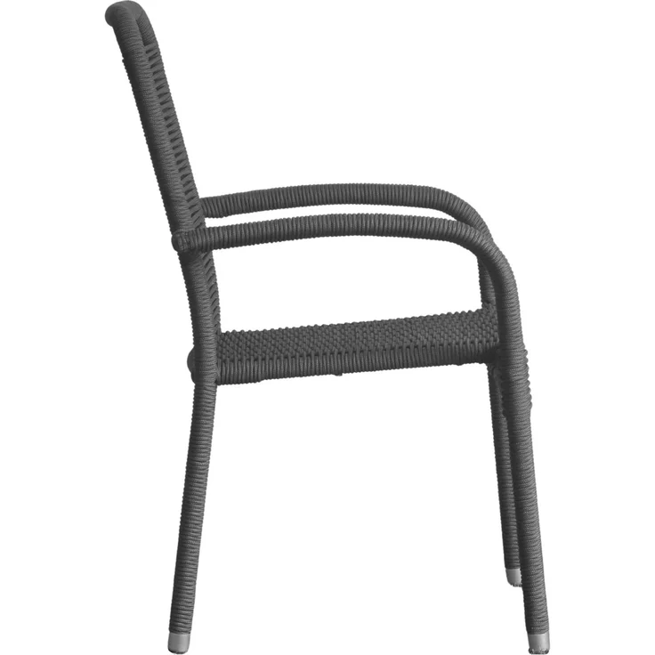 Wholesa Gartenstuhl Ramano, Stapelstuhl, Klappstuhl, Grau / Schwarz, 94 x 56 x 64 cm – Bild 4