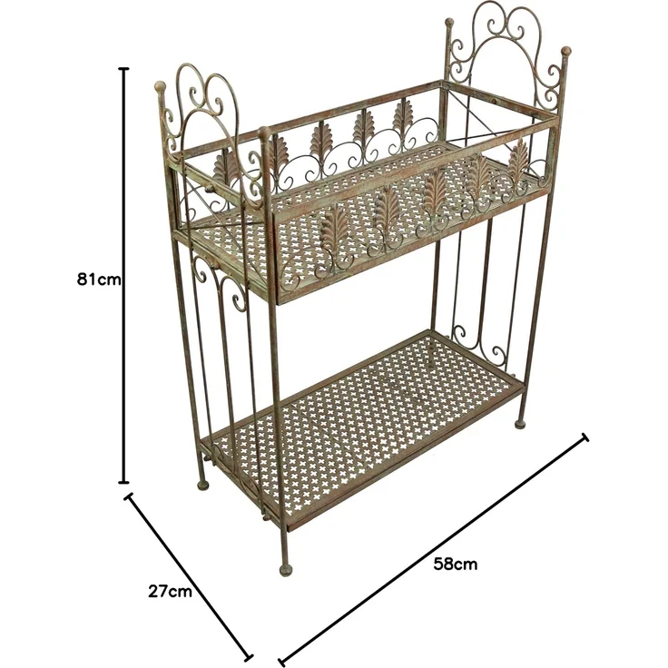 Regal "Antik" Gartenregal Allzweckregal Ablageregal Pflanzregal Metall Regal – Bild 3
