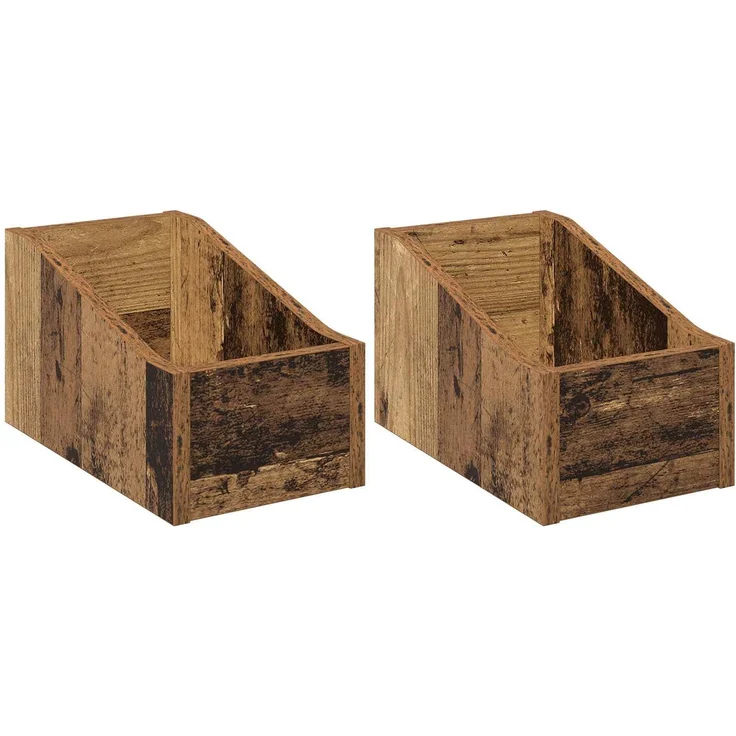 vidaXL LP Plattenbox 2 stk. Altholz 18 x 32 x 18 cm Holzwerkstoff 8012807 – Bild 2