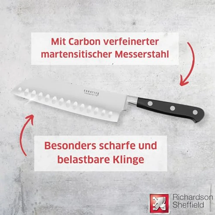 Richardson Sheffield SABATIER TROMPETTE Santokumesser 7" – Bild 3