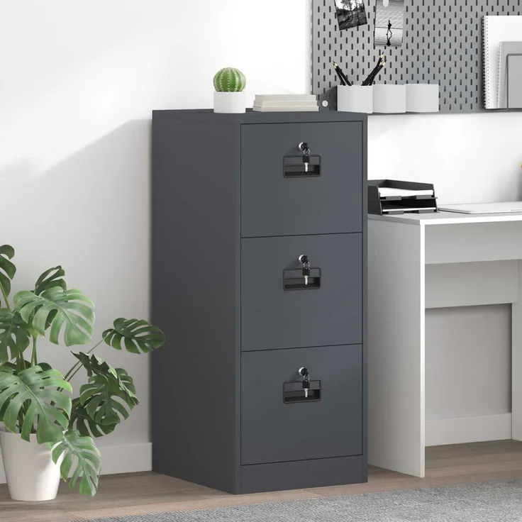 vidaXL Aktenschrank Anthrazit 44 x 50 x 106,5 cm Kaltgewalzter Stahl 891600