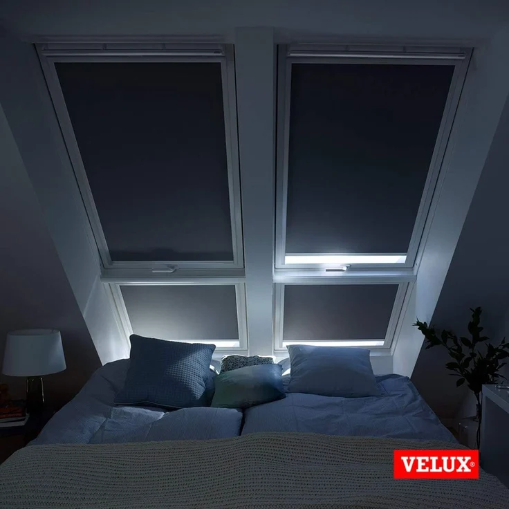 Verdunklungsrollo DKL FK06 1025SWL, VELUX, verdunkelnd, ohne Bohren, in Führungsschienen, VELUX »Pick & Click!«, weiße Führungsschienen & Griffleiste – Bild 4