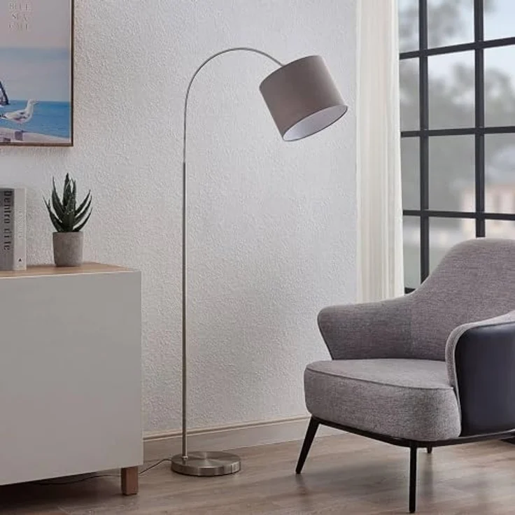 Lindby Bogenlampe Keriba, Metall, Alu IP20, 1 x 15 W LED – Bild 3