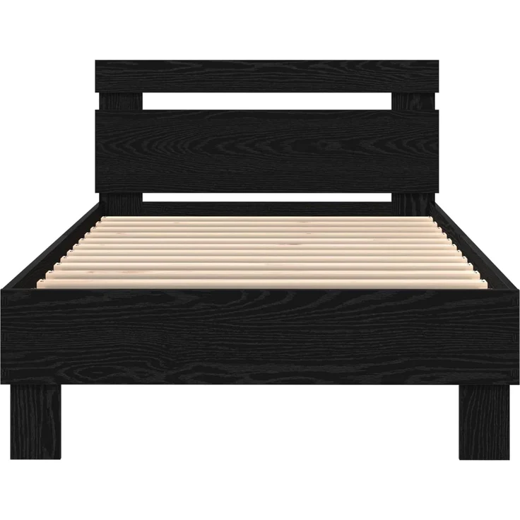 vidaXL Bettrahmen Schwarz Eichen-Optik 75 x 190 cm Holzwerkstoff 863817 – Bild 5