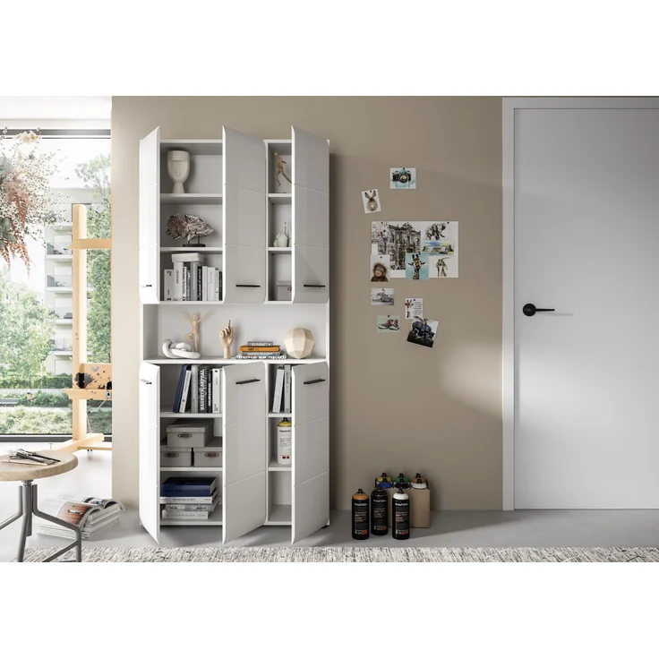 Badstandschrank (B/H/T: 90x185x30 cm) in weiß hochglanz tiefzieh – Bild 11