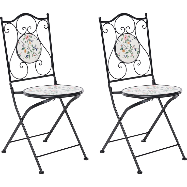 Gartenstuhl 2er Set COLLIO Metall Schwarz – Bild 4