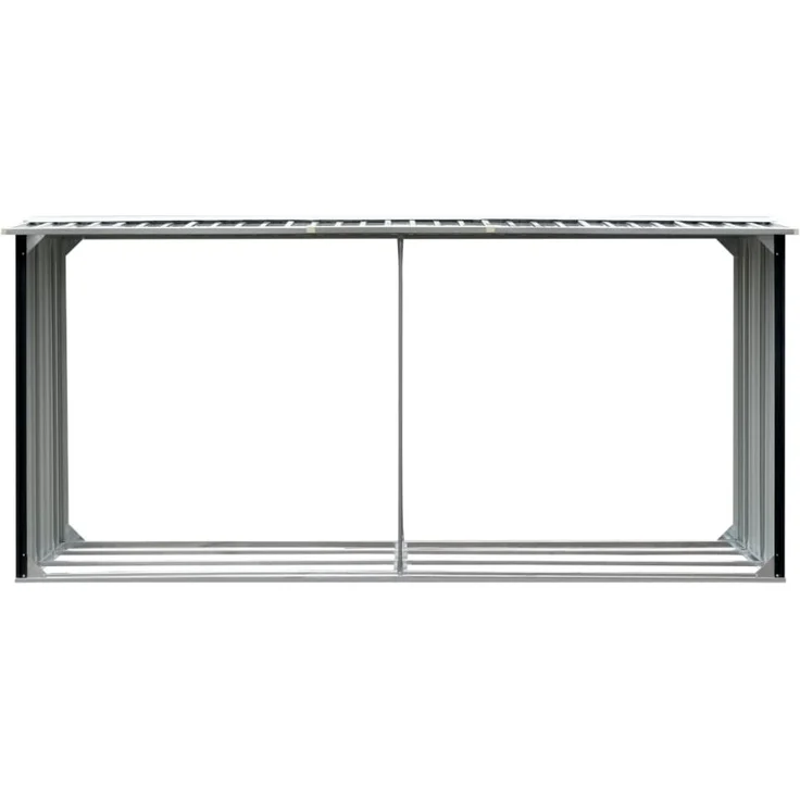 vidaXL Brennholzlager Verzinkter Stahl 330 x 92 x 153 cm Anthrazit 47088 – Bild 3
