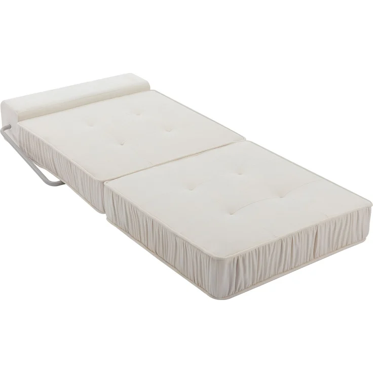ZUBALIYA SchlafSofa mit Chenille - Bezug, modular aufgebaut, mit Schaumstoffpolsterung, mit rutschfester Basis, Weiß – Bild 11
