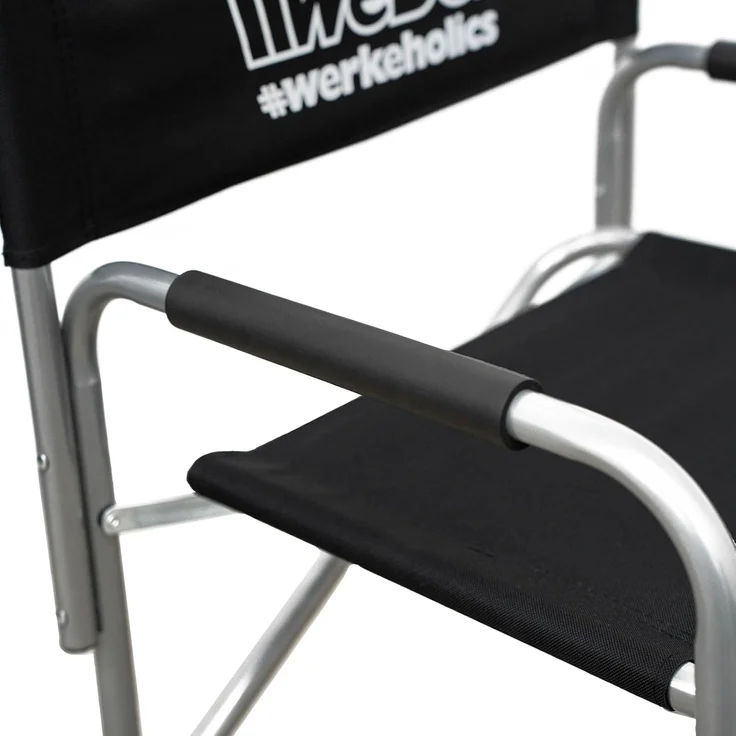 Weber GmbH Klappstuhl Weber #Werkeholics Regiestuhl schwarz (1 St), bis 100kg, XXL Campingstuhl, extra breite Sitzfläche – Bild 5