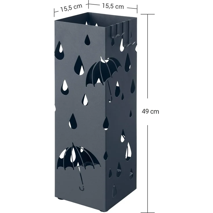 Songmics Regenschirmständer, Metall Anthrazit, 15,5 x 15,5 x 49 cm – Bild 5