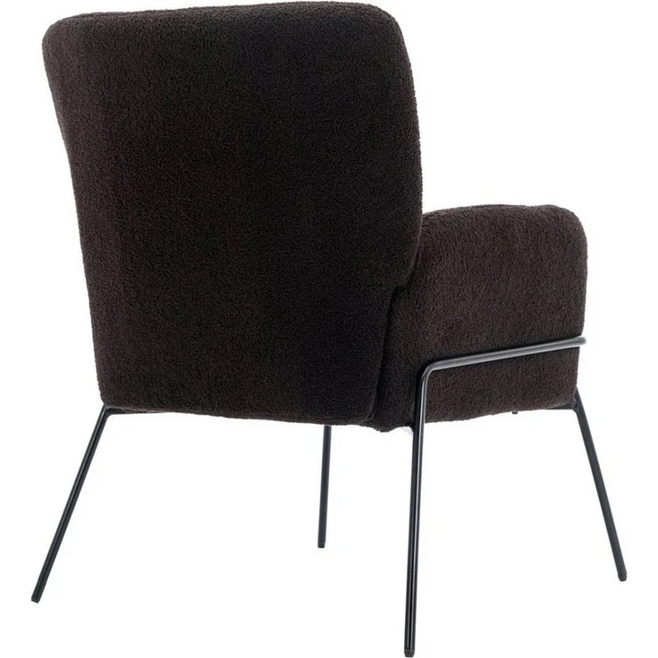 SVITA Loungesessel FREIA, Loungestuhl,Metallbeine,Teddyboucle,Schwarz – Bild 3