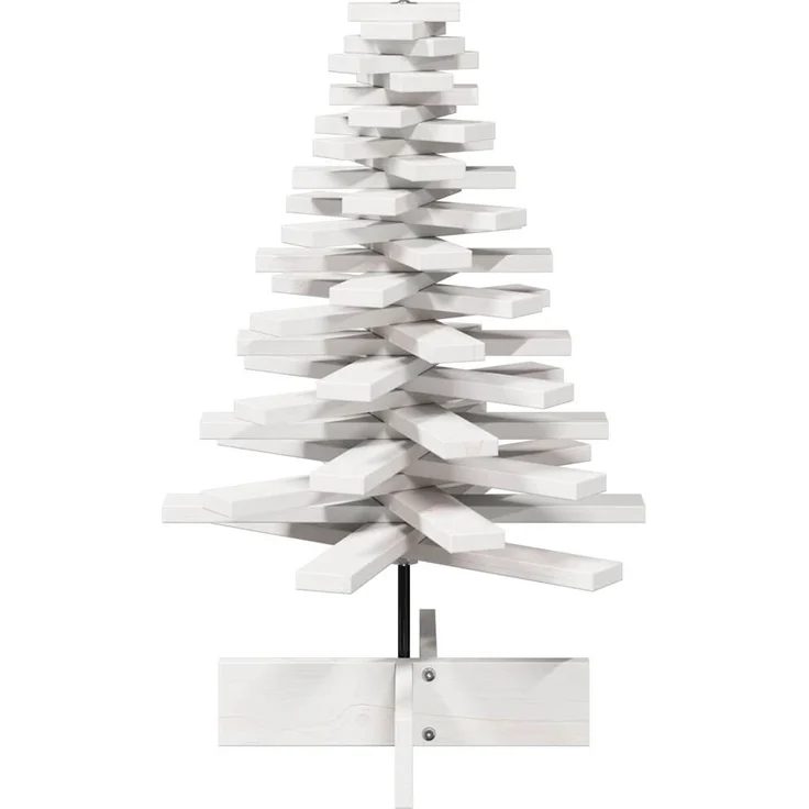 vidaXL Weihnachtsbaum zum Schmücken Weiß 80 cm Massivholz Kiefer 858202 – Bild 2