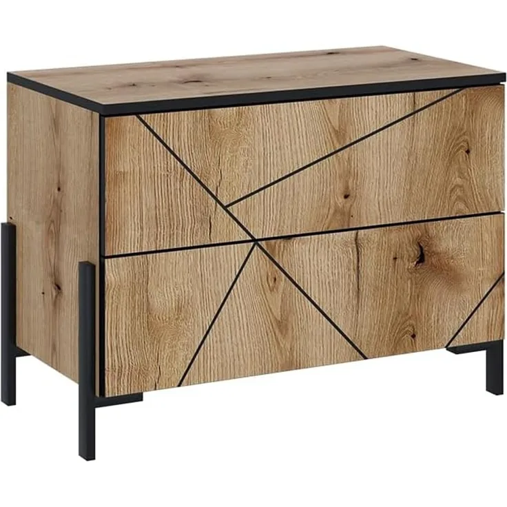Nachttisch Hatto Eiche 78 x 55.2 cm mit 2 Schubladen Vicco