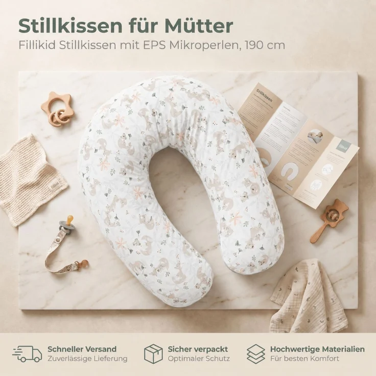 Fillikid Stillkissen Stillkissen EPS Mikroperlen 190 cm Exklusiv – Bild 5