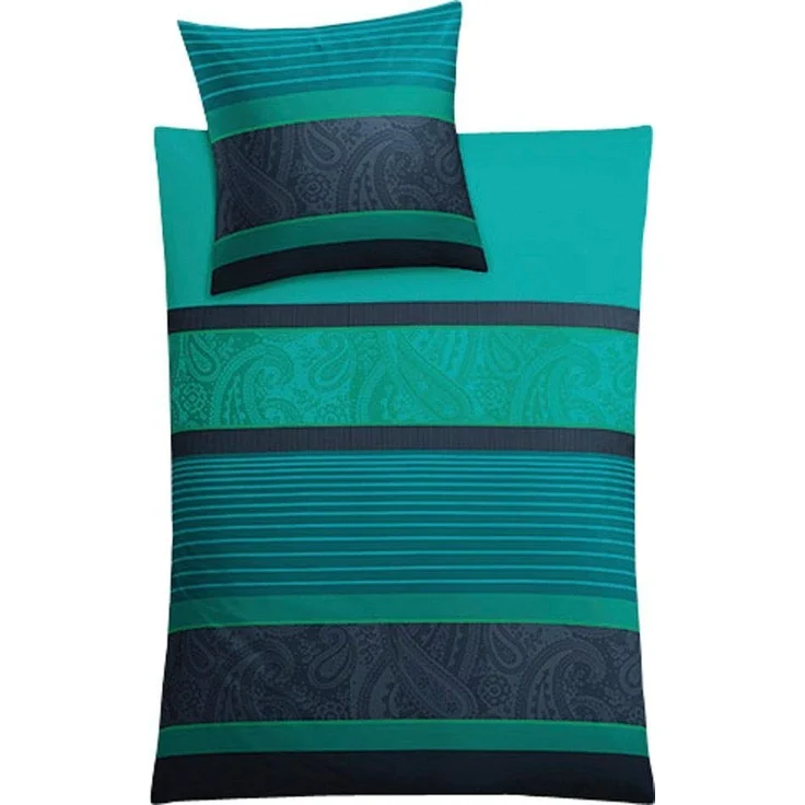 Kleine Wolke Bettwäsche Cambridge in Gr. 135x200 oder 155x220 cm, Mako-Satin, 2 teilig, gestreifte Bettwäsche aus Baumwolle, Bettwäsche mit Paisley-Design – Bild 1