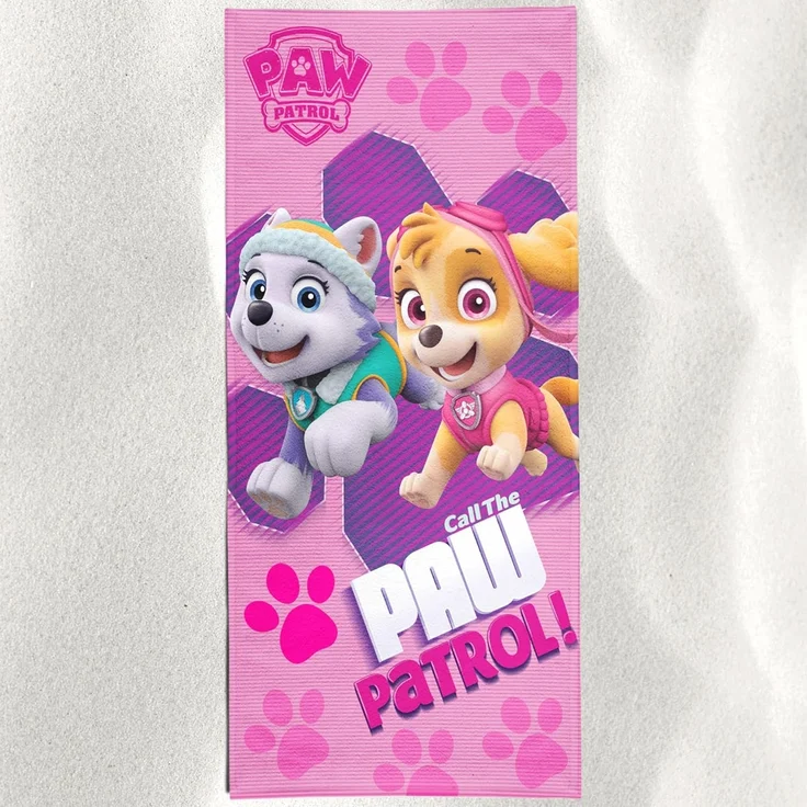 BERONAGE Strandtücher Paw Patrol Kinder Badetuch Girl's Rosa 60x120 cm, 100% Baumwolle (1-St), Frottee in Velours-Qualität – Bild 5