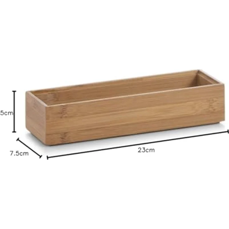 Zeller Present Aufbewahrungskorb Ordnungsbox, Bambus, 23 x 7,5 x 5 cm – Bild 8