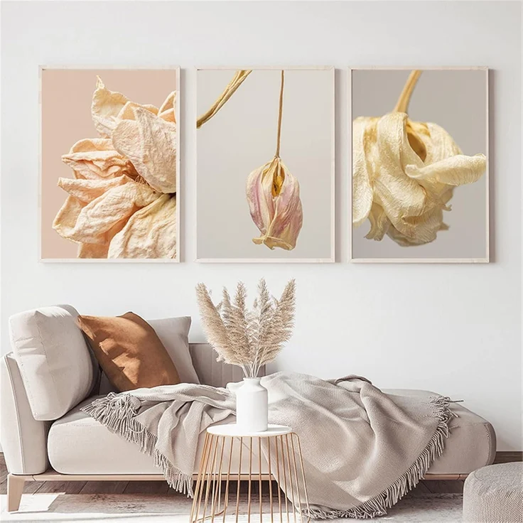 Poster Set 3er Blumen Wandposter Wohnzimmer Schlafzimmer C-40 x 50 cm – Bild 1