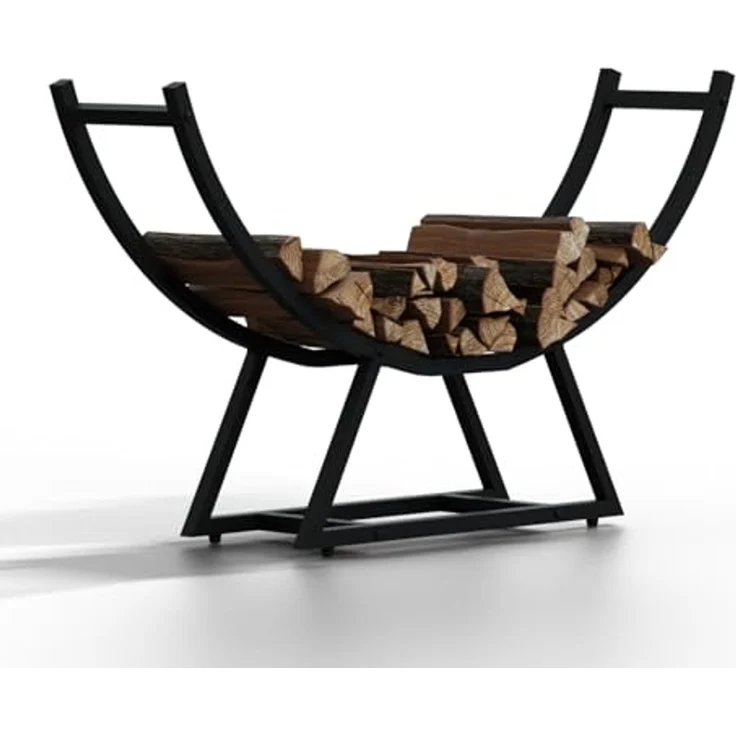HAGO Kaminholzregal Feuerholzregal 94x21x55cm Kaminholz Holzlager Brennholz Stahl Stapelhi – Bild 1
