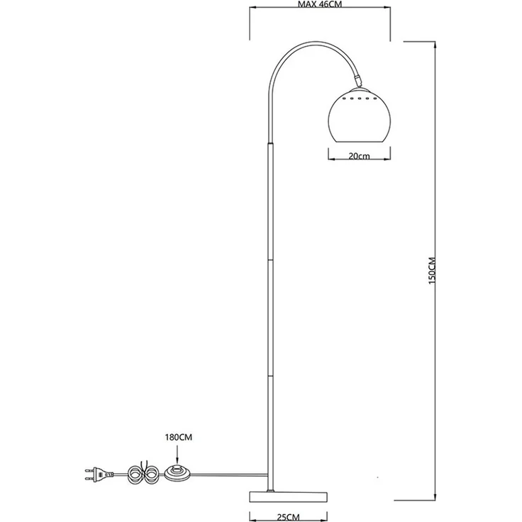 Stehleuchte, Metall, weiß, H 150 cm – Bild 9