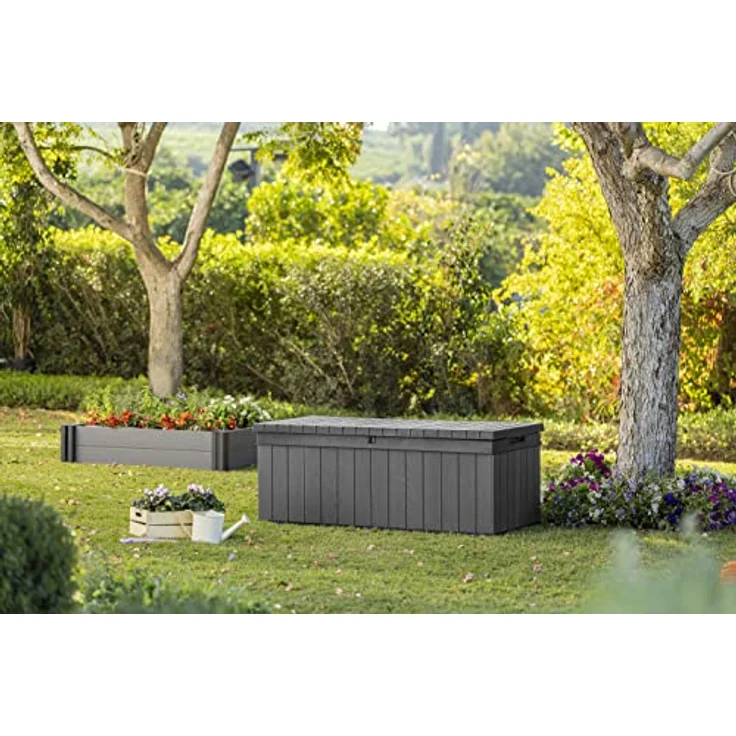 Keter Gartenbox Keter Aufbewahrungsbox DARWIN Anthrazit, 380 L, belastbar bis 300 kg, abschließbar – Bild 9