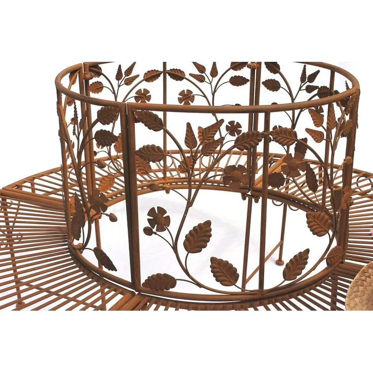 DanDiBo Rundbank Metall wetterfest Braun Ø 140 cm Baumbank 100112 Gartenbank Parkbank – Bild 2